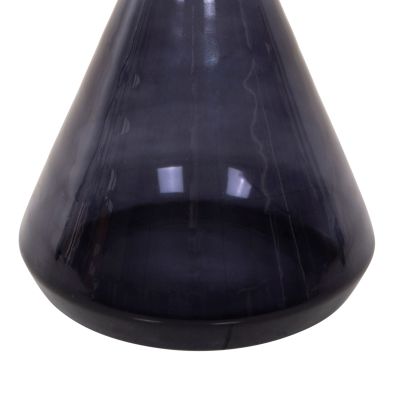 СТРАНИЧНА МАСА DEMMY HM9727 ПЛОТ ОТ ЧЕРНО СТЪКЛО И ЛИЛАВ СТЪКЛЕН ОСНОВЕН МЕТАЛ В ЗЛАТНО "ШИЯ" Φ41x48Hcm.