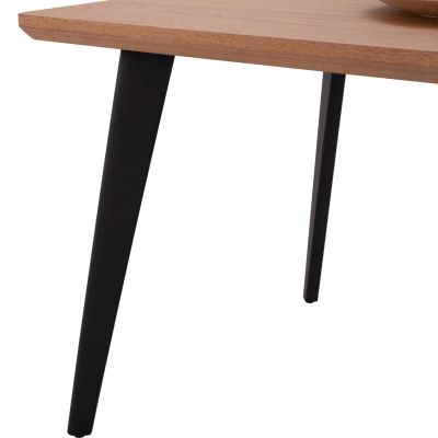 DINING TABLE VALEN HM9301.01 MDF TOP OAK WOOD VENEER RUSTIC STYLE 40MM THICK 160x90x75Hcm.