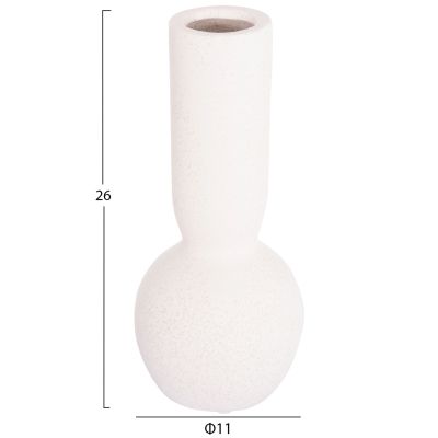 CERAMIC TABLE DECOR GALAD HM4616.01 OFF WHITE WITH CRYSTALLIZATION Φ11x26Hcm.