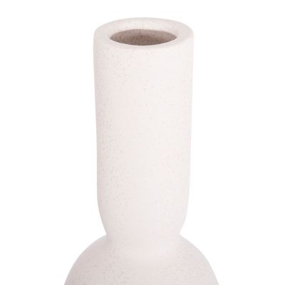 CERAMIC TABLE DECOR GALAD HM4616.01 OFF WHITE WITH CRYSTALLIZATION Φ11x26Hcm.