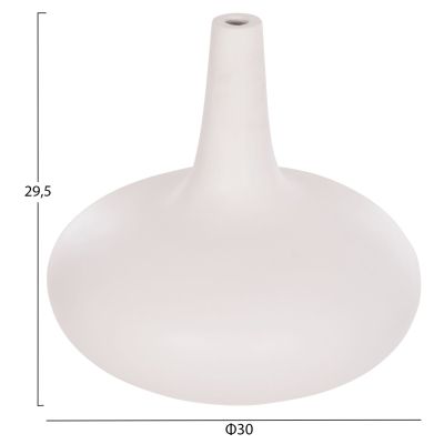 TABLE DECORATIVE VASE DENI HM4663.02M FIBER CEMENT IN WHITE--Φ30x29.5Hcm