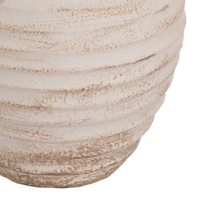 DECORATIVE FLOOR VASE PYDNA HM7939 TERRACOTTA IN ANTIQUE WHITE-BEIGE COLOR Φ25x30Hcm.