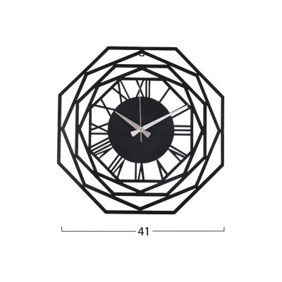 WALL CLOCK METALLIC BLACK HM460 41x41 cm.