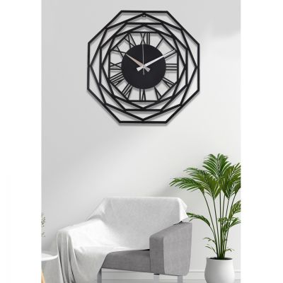 WALL CLOCK METALLIC BLACK HM460 41x41 cm.