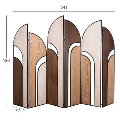 РАЗДЕЛИТЕЛ С 6 КРИСТА CRYPT HM4221 MDF В 4 ЦВЯТА-ЧЕРНА МЕТАЛНА КОНСТРУКЦИЯ 241x1,5x180Hcm.