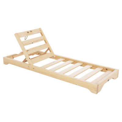 ПЛАЖЕН ШЕЗЛОНГ НИСЪК IKARIA HM6115.01 БОРОВО ДЪРВО В НАТУРАЛ 80x208x32-100Hcm.