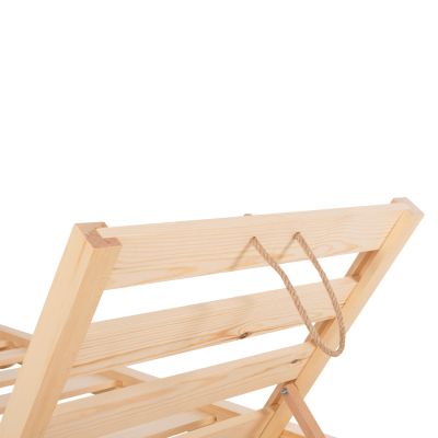 ПЛАЖЕН ШЕЗЛОНГ НИСЪК IKARIA HM6115.01 БОРОВО ДЪРВО В НАТУРАЛ 80x208x32-100Hcm.