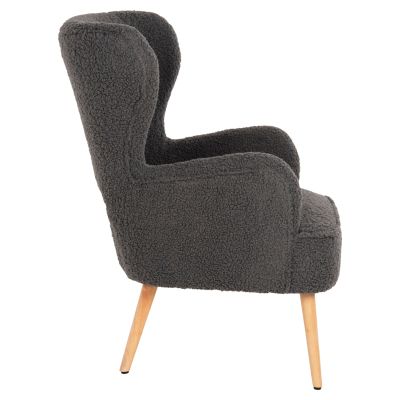 ARMCHAIR MYLIE HM8394.21 GREY BOUCLE FABRIC 66X75X93Hcm.