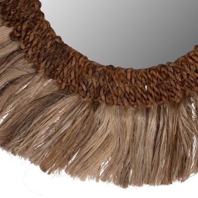 MIRROR ROUND ABACA FIBER FRAME IN NATURAL COLOR 60x4,5x60Hcm.HM7731