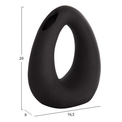 CERAMIC TABLE DECOR ELLIPTO HM4644.02 MATTE BLACK 16.5x9x20.3Hcm.