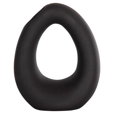 CERAMIC TABLE DECOR ELLIPTO HM4644.02 MATTE BLACK 16.5x9x20.3Hcm.