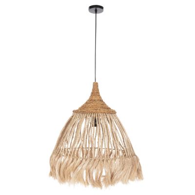 CEILING PENDANT WITH ABACA FIBERS CAP NATURAL COLOR Φ51x65-120Hcm.HM7752