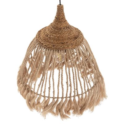 CEILING PENDANT WITH ABACA FIBERS CAP NATURAL COLOR Φ51x65-120Hcm.HM7752