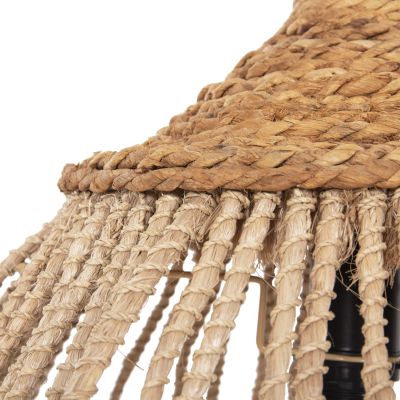 CEILING PENDANT WITH ABACA FIBERS CAP NATURAL COLOR Φ51x65-120Hcm.HM7752