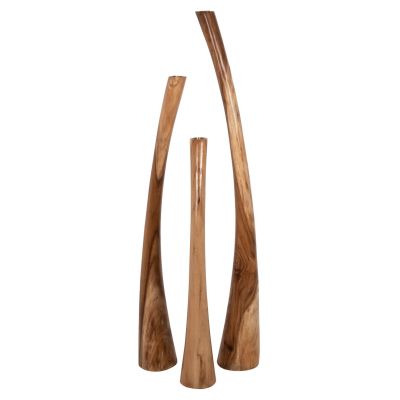 СВЕЩНИЦИ ЗА ПОД 3БР. КОМПЛЕКТ HM4277 НАТУРАЛНО ДЪРВО 150H-125H-100Hcm.