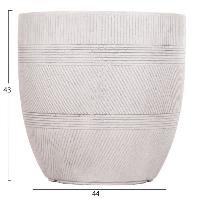 GARDEN PLANTERS ROUND SET 4PCS SERIES GARDENER HM4719 FIBERCLAY--IN CEMENT COLOR Φ44x43Hcm.