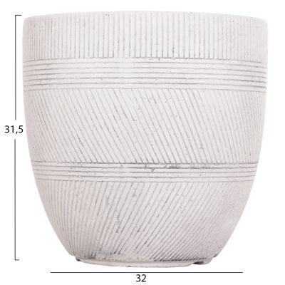 GARDEN PLANTERS ROUND SET 4PCS SERIES GARDENER HM4719 FIBERCLAY--IN CEMENT COLOR Φ44x43Hcm.