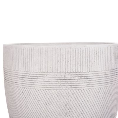 GARDEN PLANTERS ROUND SET 4PCS SERIES GARDENER HM4719 FIBERCLAY--IN CEMENT COLOR Φ44x43Hcm.