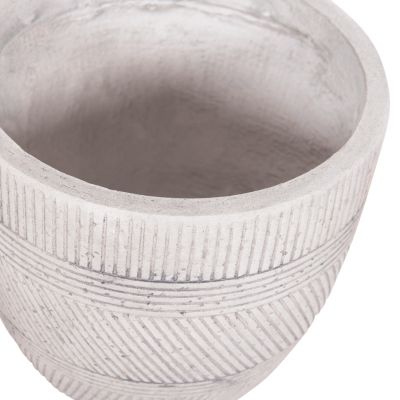 GARDEN PLANTERS ROUND SET 4PCS SERIES GARDENER HM4719 FIBERCLAY--IN CEMENT COLOR Φ44x43Hcm.