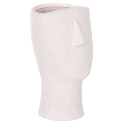 CERAMIC TABLE DECOR HUMANS HM4632 OFF WHITE WITH CRYSTALLIZATION Φ13x22Hcm.