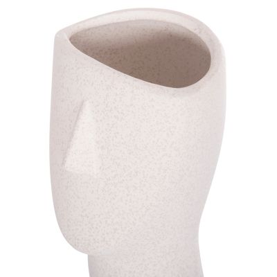 CERAMIC TABLE DECOR HUMANS HM4632 OFF WHITE WITH CRYSTALLIZATION Φ13x22Hcm.