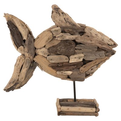 TABLE DECORATION FISH HM4271 DRIFTWOOD IN NATURAL 40x12x40Hcm.