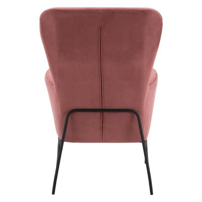 Armchair "ROYALTY", Velvet Dusty Pink, with metal black leg HM8721.02