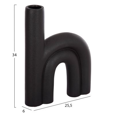 CERAMIC TABLE DECOR ARCON HM4638.02 MATTE BLACK 25,5x6x34H cm.