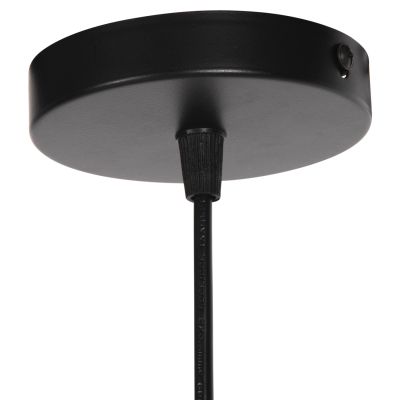CEILING PENDANT LAMP HM4185 BLACK METAL-WHITE CLOTH Φ30x115H cm.