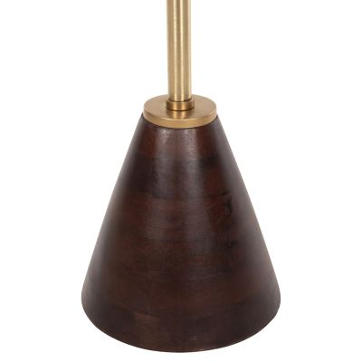 ПОМОЩНА МАСА КРЪГЛА KAPPUR HM9726 МАНГОВО ДЪРВО В ЦВЯТ ОРЕХ-МЕТАЛ В ЗЛАТНО Φ38x62Hcm.