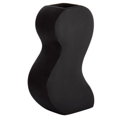 CERAMIC TABLE DECOR SERIES "SEBOR" HM4590.02 BLACK MATTE 13x6x22Hcm.