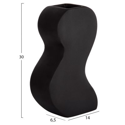 CERAMIC TABLE DECOR SERIES "SEBOR" HM4590.02 BLACK MATTE 13x6x22Hcm.