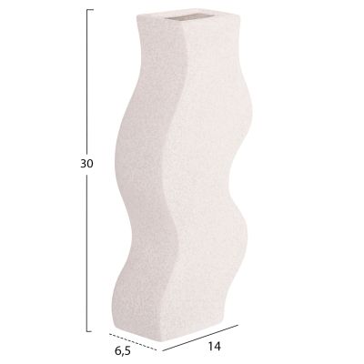 CERAMIC TABLE DECOR SERIES "SEBOR" HM4589.01 OFF WHITE WITH CRYSTALLISATION 14x6.5x30Hcm.