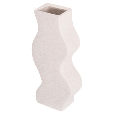 CERAMIC TABLE DECOR SERIES "SEBOR" HM4589.01 OFF WHITE WITH CRYSTALLISATION 14x6.5x30Hcm.