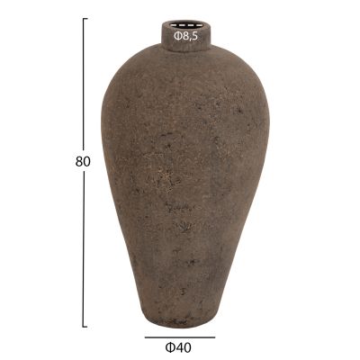 ДЕКОРАТИВНА ПОДОВА ВАЗА ZATI ΗΜ7930 ТЕРАКОТА В СИВ ЦВЯТ Φ40x80Hcm.