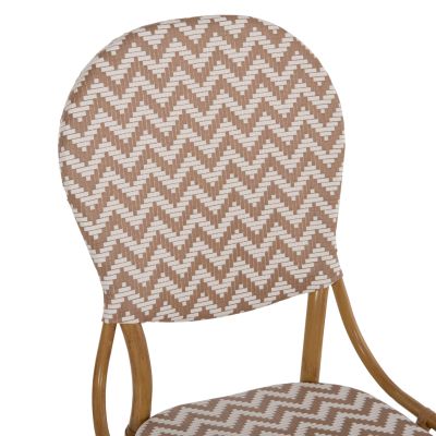 СТОЛ АЛУМИНИЕВ HM5927.03 БАМБУК НАТУРАЛЕН-БЯЛ 46x56x95Hcm.