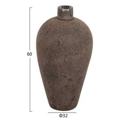 ДЕКОРАТИВНА ПОДОВА ВАЗА ZATI HM7929 ТЕРАКОТА В СИВ ЦВЯТ Φ32x60Hcm.