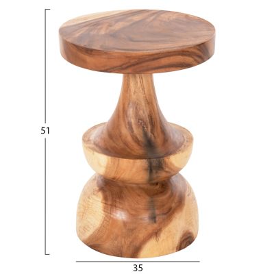 ПОМОЩНА МАСА BERMAN HM9902 МАСИВНО ДЪРВО СУАР В НАТУРАЛ Φ35x51Hcm.