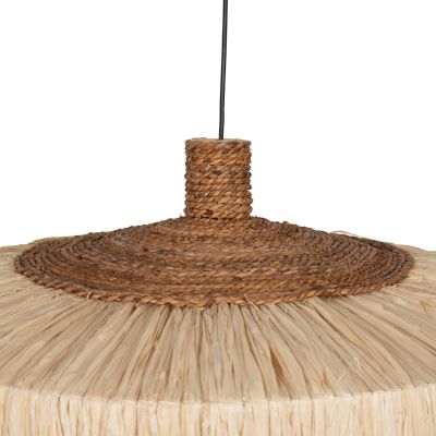 CEILING PENDANT CYLINDRICAL CAP MADE OF SISAL FIBERS IN NATURAL COLOR 80x80x45Hcm.HM7790