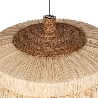 CEILING PENDANT CYLINDRICAL CAP MADE OF SISAL FIBERS IN NATURAL COLOR 80x80x45Hcm.HM7790