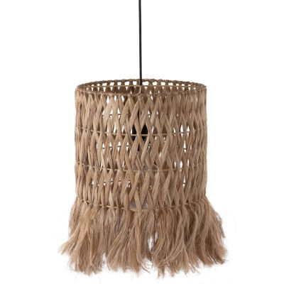 CEILING PENDANT WITH CYLINDRICAL CAP MADE OF ABACA FIBERS IN NATURAL COLOR 30X30X40Hcm.HM7781