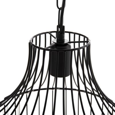 CEILING PENDANT LAMP HM4093 BLACK METAL AND GLASS Φ29x38-137Hcm.