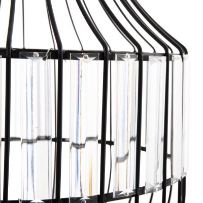 CEILING PENDANT LAMP HM4093 BLACK METAL AND GLASS Φ29x38-137Hcm.