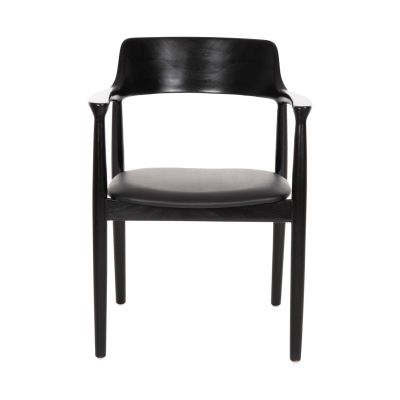 ТРАПЕЗНО КРЕСЛО KWEEN HM9634.02 МАХАГОН ДЪРВО-ЧЕРЕН ВИНИЛ 58x53x80Hcm.