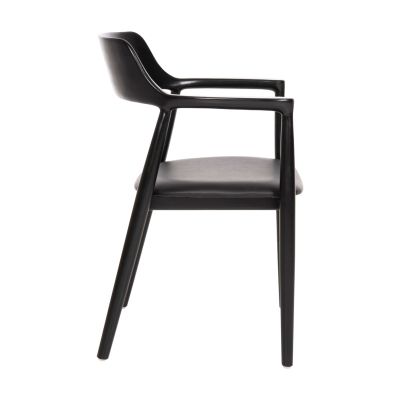 ТРАПЕЗНО КРЕСЛО KWEEN HM9634.02 МАХАГОН ДЪРВО-ЧЕРЕН ВИНИЛ 58x53x80Hcm.