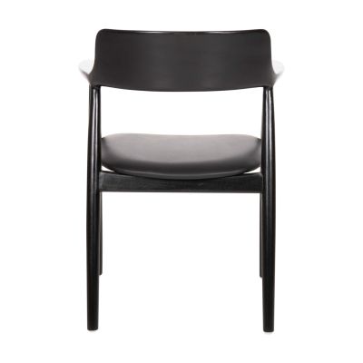 ТРАПЕЗНО КРЕСЛО KWEEN HM9634.02 МАХАГОН ДЪРВО-ЧЕРЕН ВИНИЛ 58x53x80Hcm.