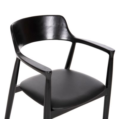 ТРАПЕЗНО КРЕСЛО KWEEN HM9634.02 МАХАГОН ДЪРВО-ЧЕРЕН ВИНИЛ 58x53x80Hcm.
