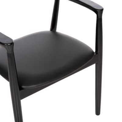 ТРАПЕЗНО КРЕСЛО KWEEN HM9634.02 МАХАГОН ДЪРВО-ЧЕРЕН ВИНИЛ 58x53x80Hcm.