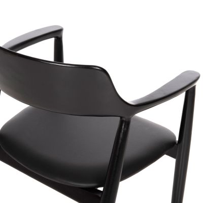 ТРАПЕЗНО КРЕСЛО KWEEN HM9634.02 МАХАГОН ДЪРВО-ЧЕРЕН ВИНИЛ 58x53x80Hcm.