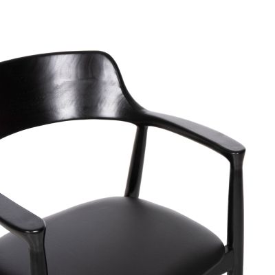 ТРАПЕЗНО КРЕСЛО KWEEN HM9634.02 МАХАГОН ДЪРВО-ЧЕРЕН ВИНИЛ 58x53x80Hcm.